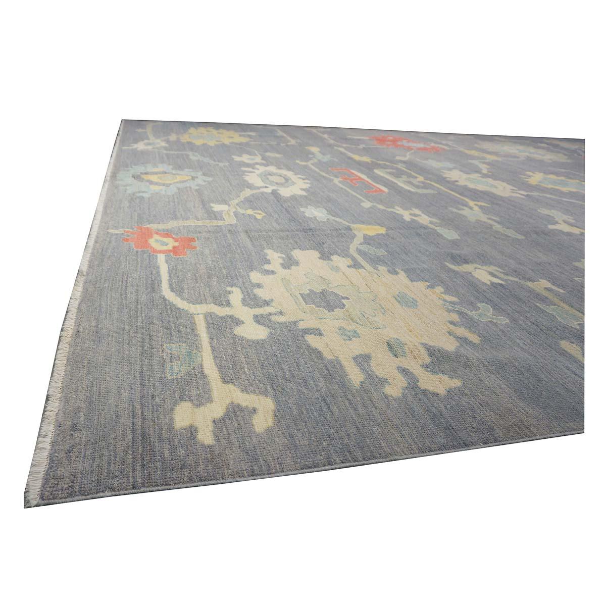 21st Century Sultanabad Master 12x16 Slate Grey, Blue, & Ivory Handmade Area Rug For Sale 1