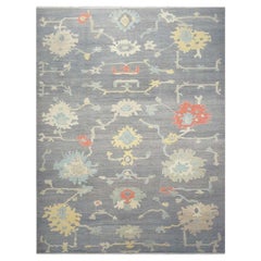 21st Century Sultanabad Master 12x16 Slate Grey, Blue, & Ivory Handmade Area Rug