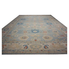 21st Century Sultanabad Master 15x18 Light Blue Handmade Area Rug