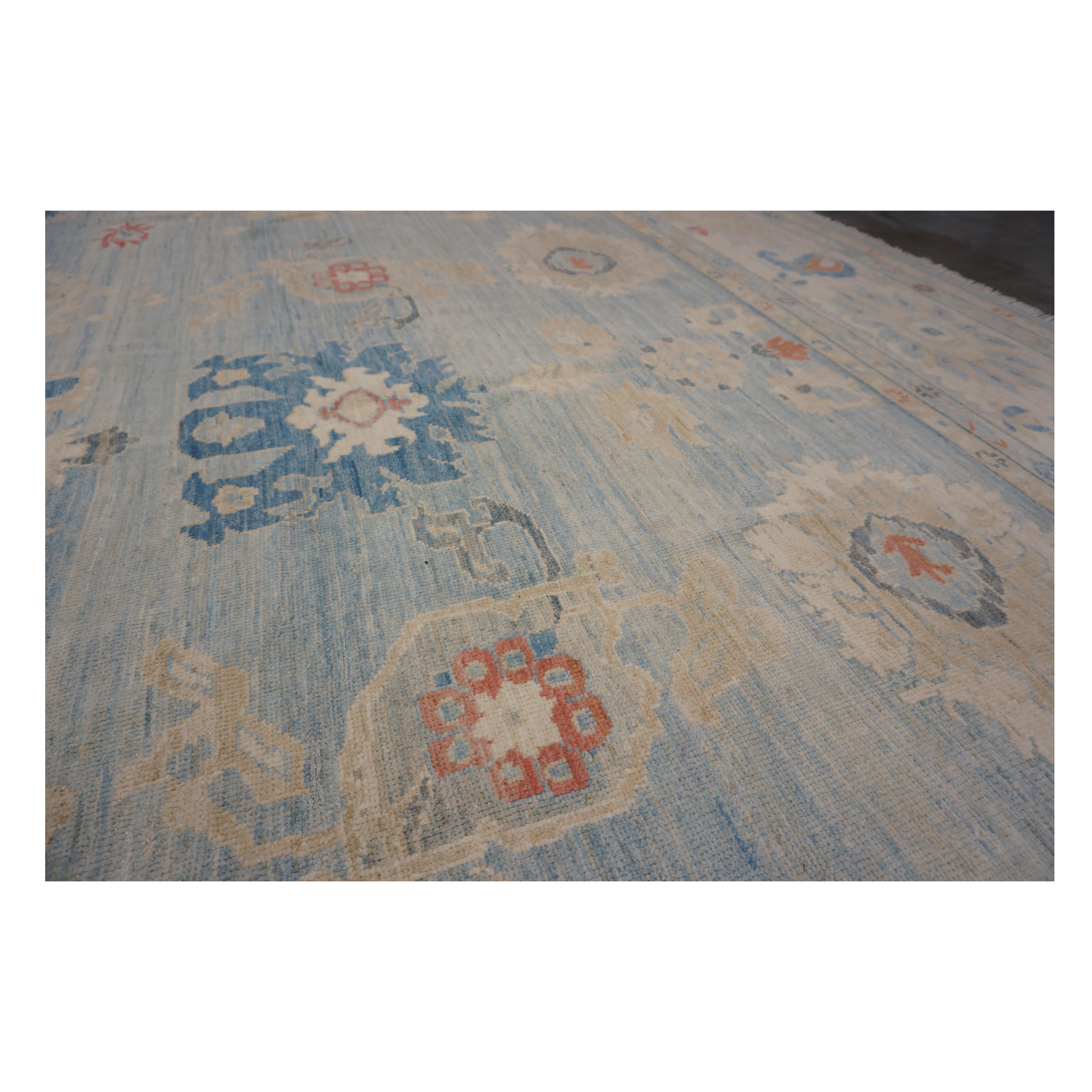 21st Century Sultanabad Master 15x18 Light Blue Handmade Area Rug In New Condition For Sale In Houston, TX