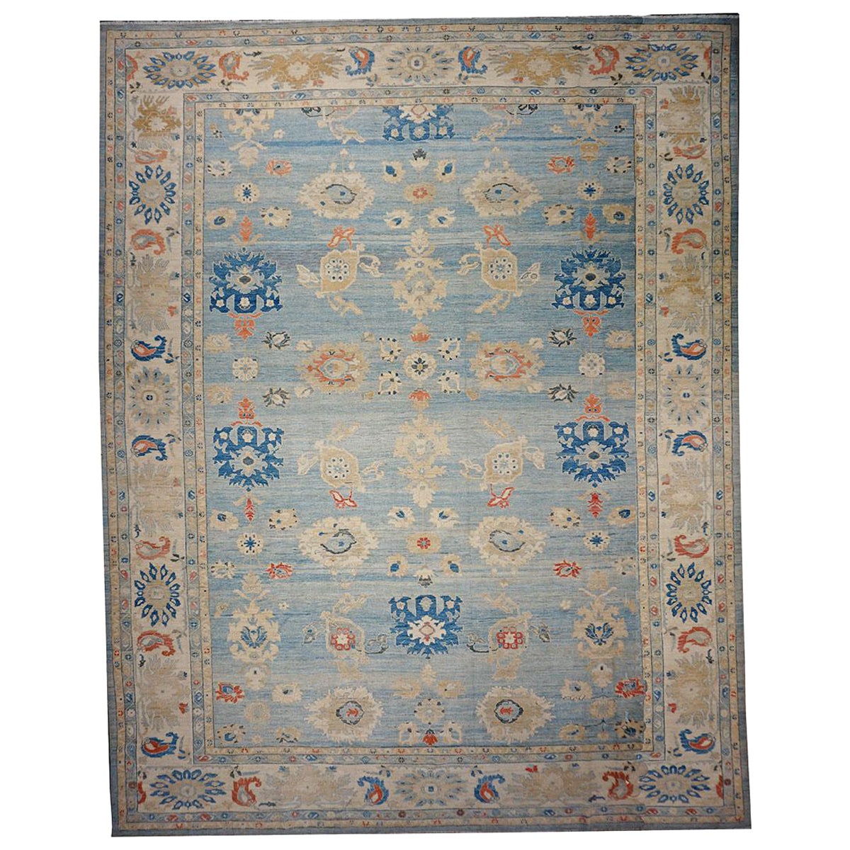 21st Century Sultanabad Master 15x18 Light Blue Handmade Area Rugs (Tappeto di superficie fatto a mano)