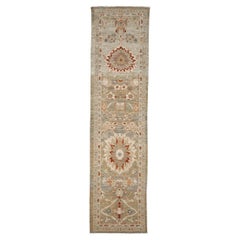 Tapis de couloir Sultanabad Master du 21e siècle 3x12 kaki, rouille et ardoise