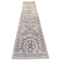 Tapis de couloir Sultanabad Master du 21e siècle 3x14 gris clair et ardoise