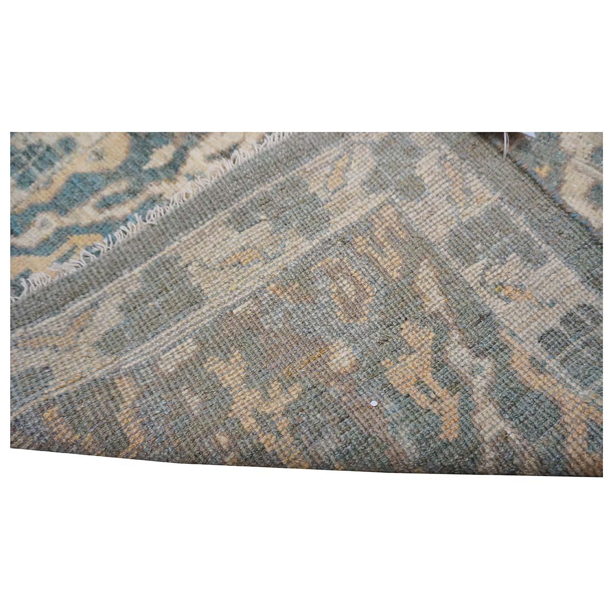 21st Century Sultanabad Master 3x14 Slate Blue, Ivory, & Tan Handmade Runner Rug For Sale 4