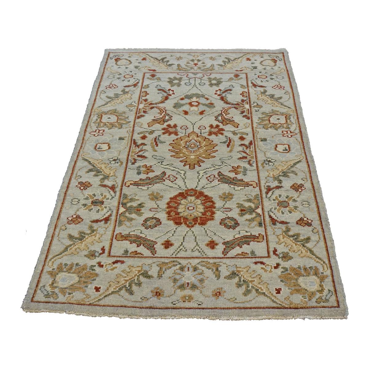 Hand-Woven 21st Century Sultanabad Master 3x5 Slate, Red, & Green Handmade Area Rug For Sale