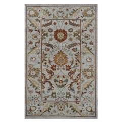 21st Century Sultanabad Master 3x5 Slate, Red, & Green Handmade Area Rug