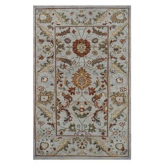 21st Century Sultanabad Master 3x5 Slate, Red, & Green Handmade Area Rug