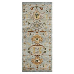 Tapis de couloir Sultanabad Master du 21e siècle 3x6 en ardoise, beige et marron