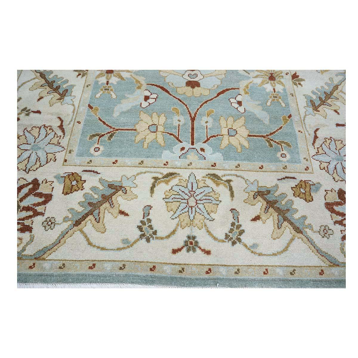 Sultanabad Master 5x8 handgefertigter Teppich aus Schieferblau, Elfenbein, Rot, Hellbraun, Tan, 21. Jahrhundert (Wolle) im Angebot