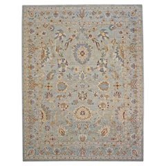 21st Century Sultanabad Master 9x12 Slate, Ivory, Blue, Red Handmade Area Rug