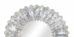 21st Century Sunburst Rock Crystal Mirror - Sculptural Modern Wall Décor 32.25" (miroir en cristal de roche)