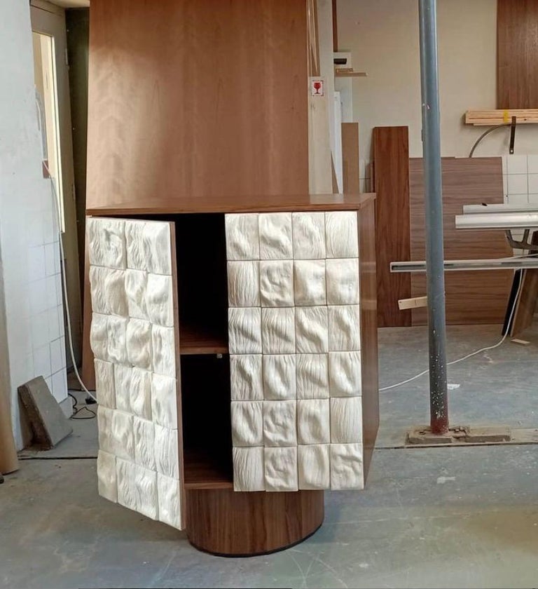 21st Century "Surfaced by Rem Atelier Ceramic Walnut Wood