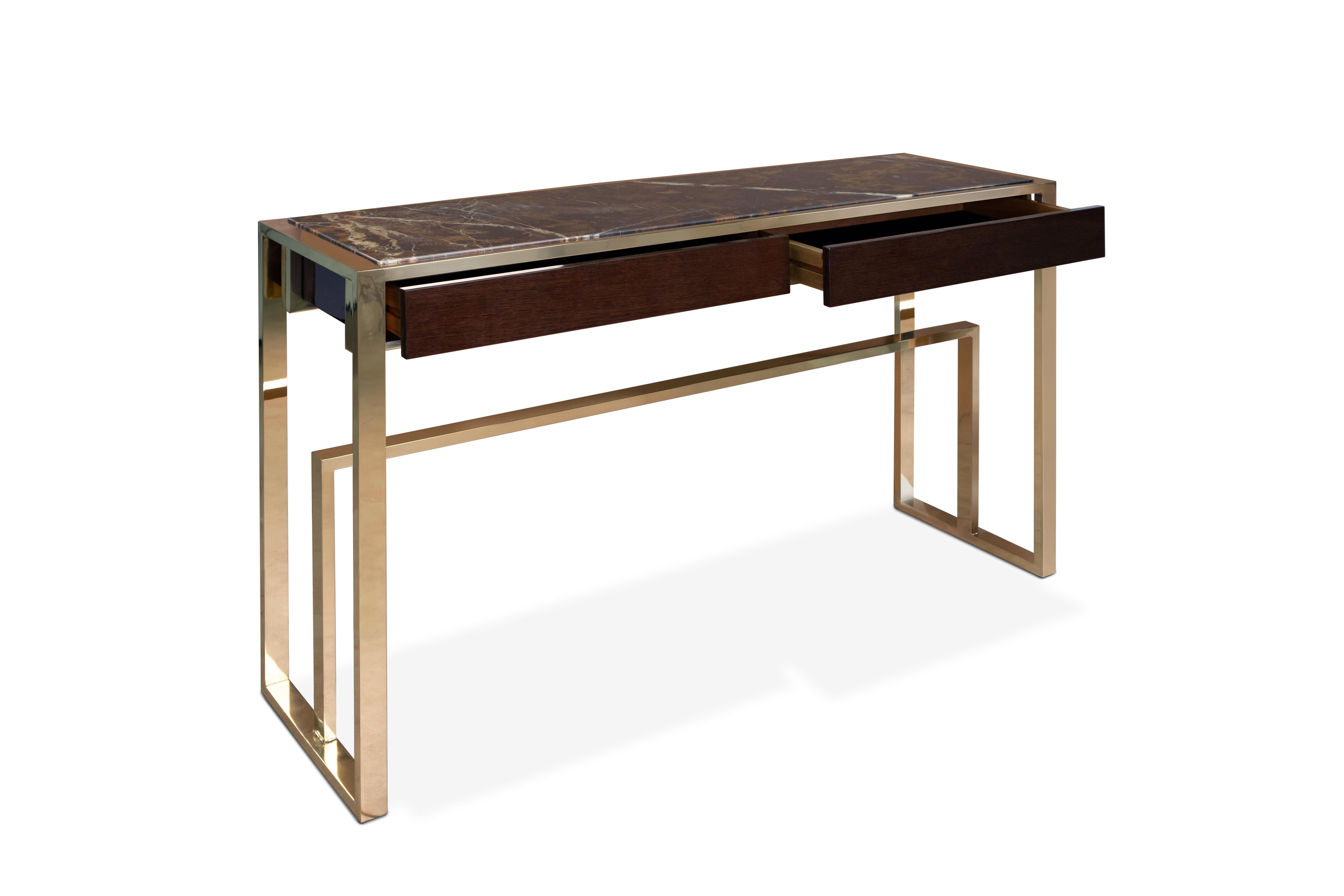 Brushed 21st Century Sutter Console Marble Made in Portugal by Porus Studio For Sale