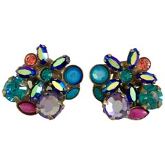 21st Century Swarovski Crystal Rhinestone Flower Stud Earrings By, Sorrelli