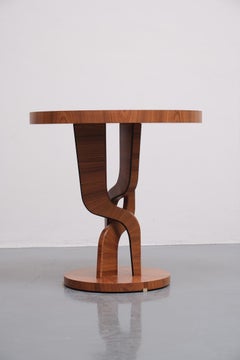 Sway Gueridon with Blue Maple & Brass Inlay by Ivan Paradisi