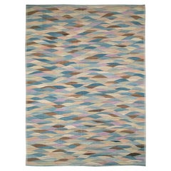 Tapis turc Kilim surdimensionné d'inspiration suédoise du 21e siècle