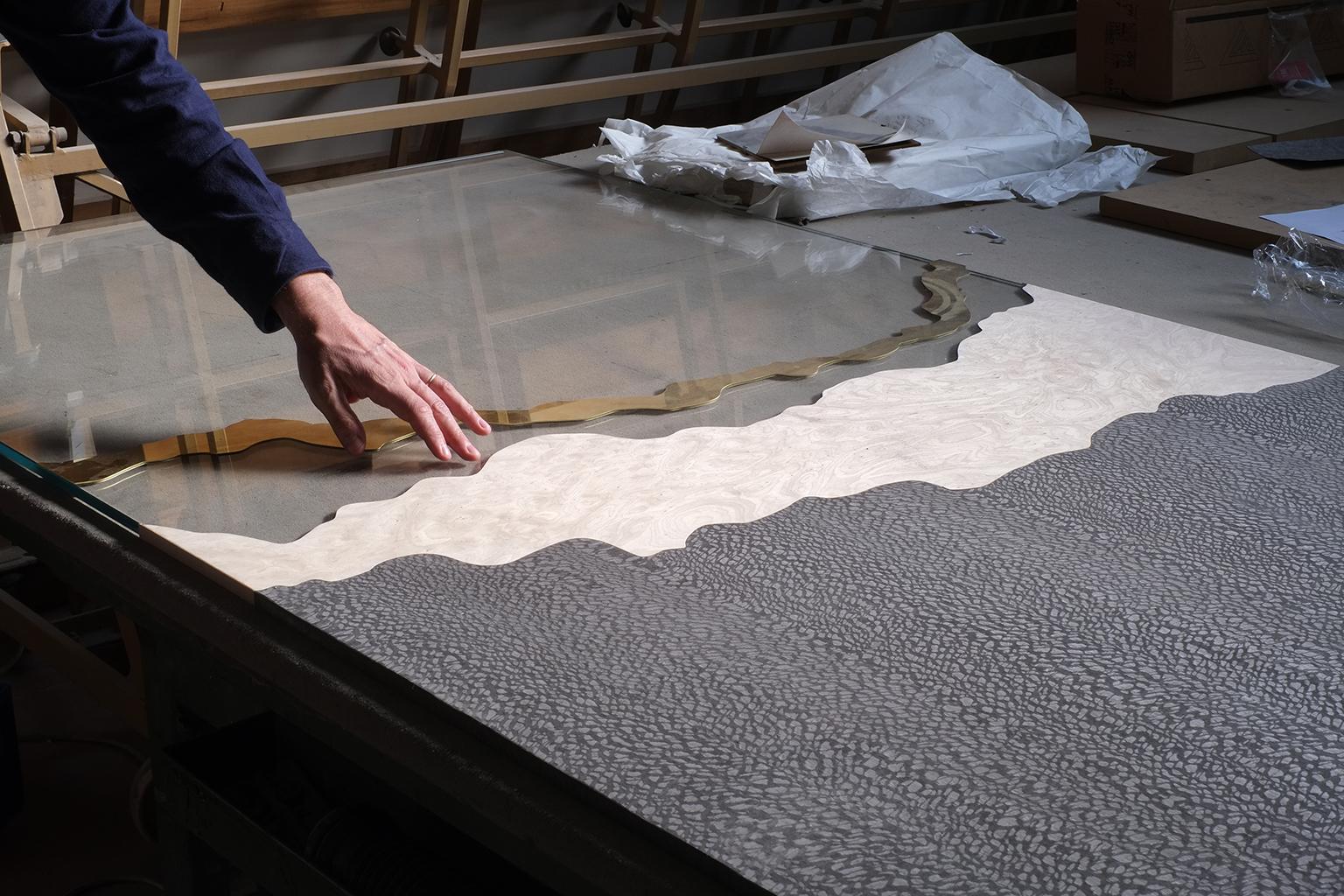 21st Century Table de Milàn Table in Ultra-White Glass and Laminates In New Condition In Milan, IT