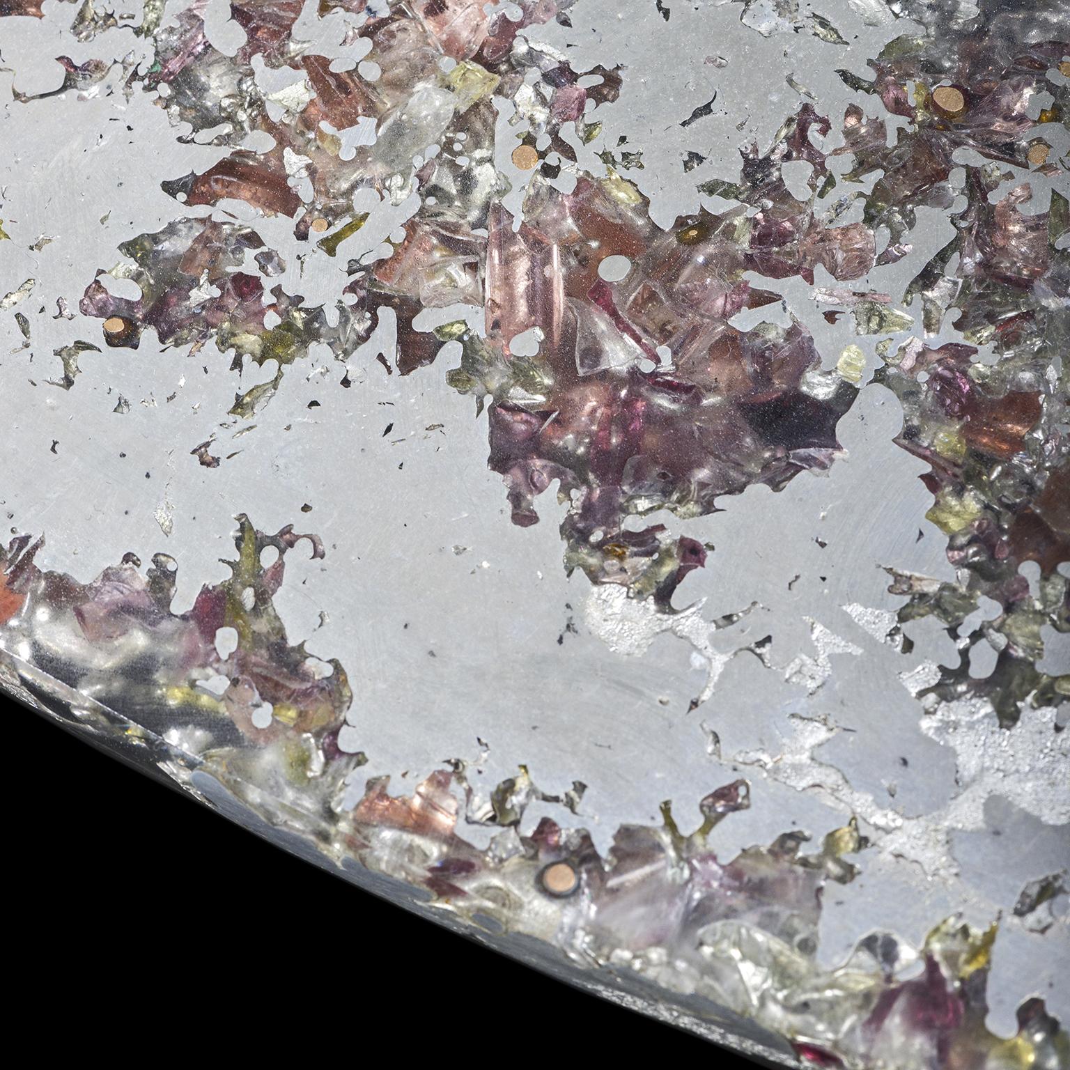  21st Century Table -Life on Mars- Pewter Murano Glass - Xavier Lavergne France For Sale 3