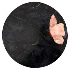 Vaisselle de table du 21e siècle Pietra Dura incrusté de marbre semi-précieux Cloissonn noir