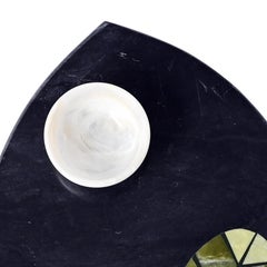21st Century Tableware Pietra Dura Inlay Serpentine Marble Semi Precious Black
