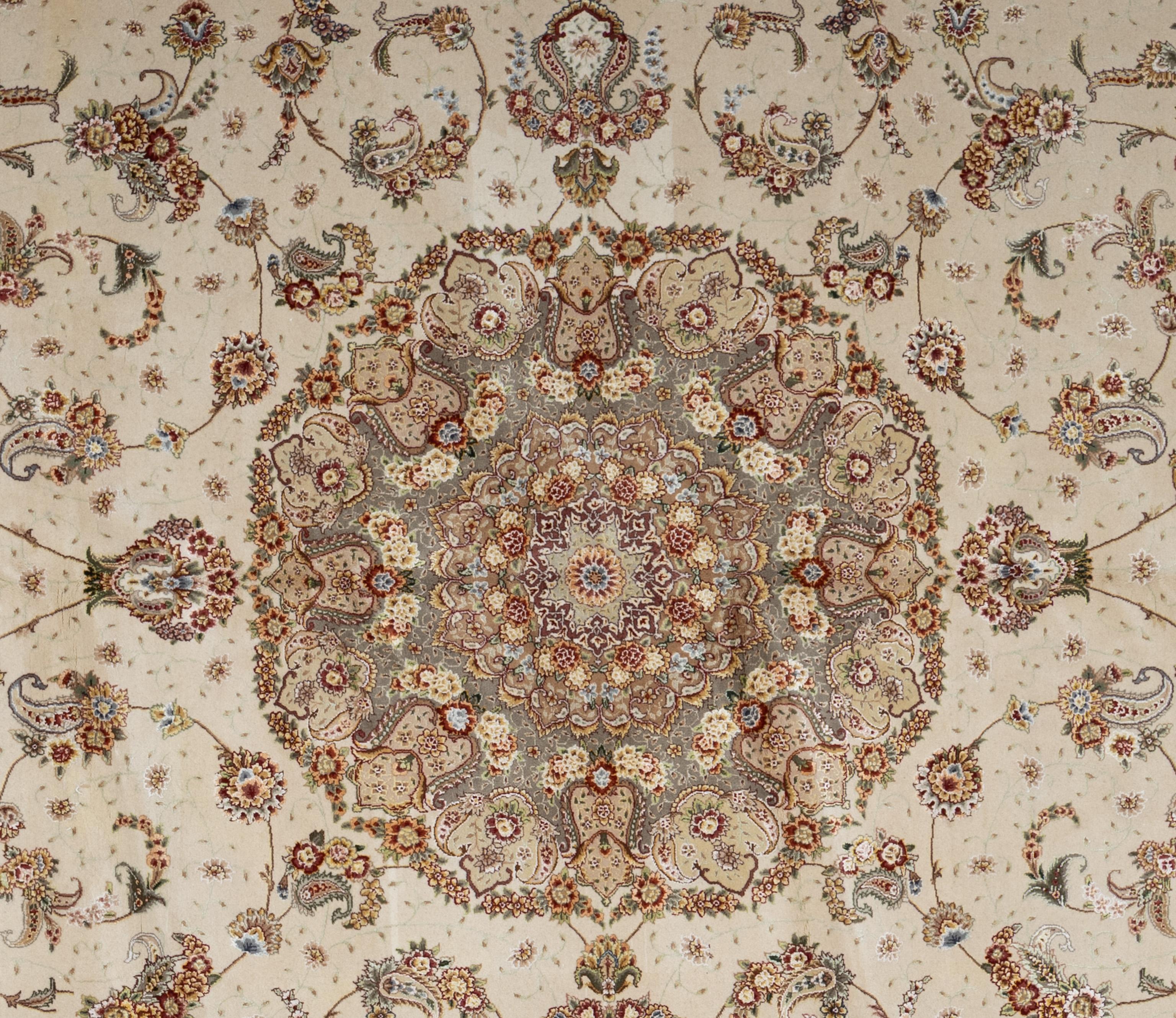 Step into the realm of modern luxury with this Tabriz rug, a fusion of artistry and innovation. Designed with clean lines and bold geometric patterns, it adds a touch of sophistication to any space. Crafted from high-quality materials, its plush