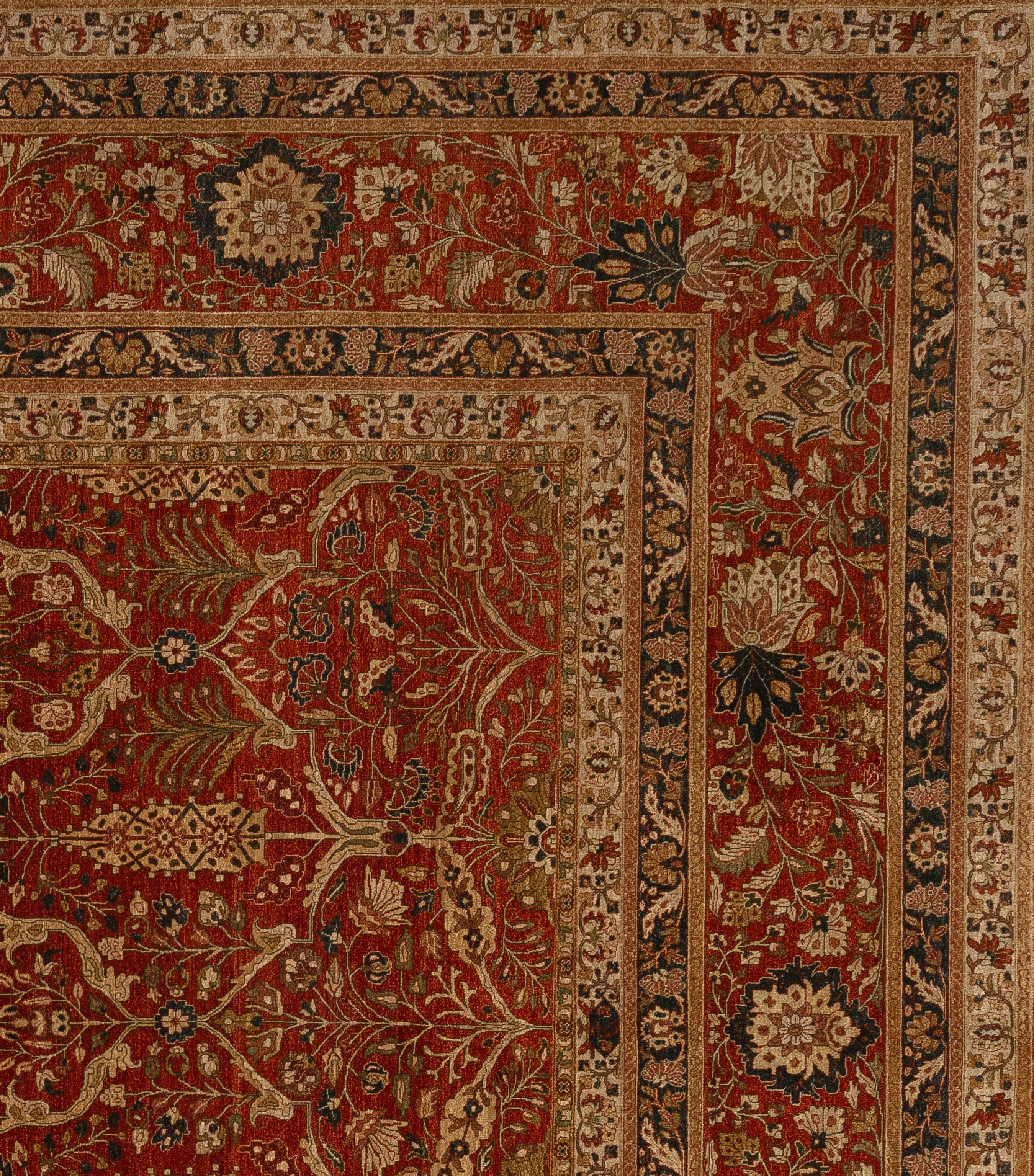 Hand-Woven 21st Century Tabriz Rug For Sale