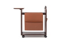 21st Century Tata Italian Magazine Holder in Wood & Leather