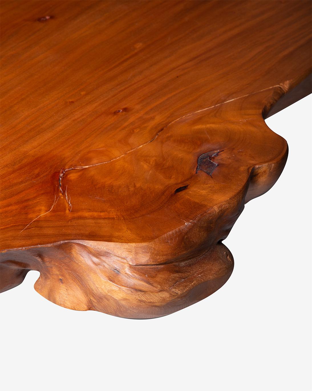 Metalwork 21st Century Taurus Table, Solid Macrocarpa wood, Resin, Hebanon, Made in Italy For Sale