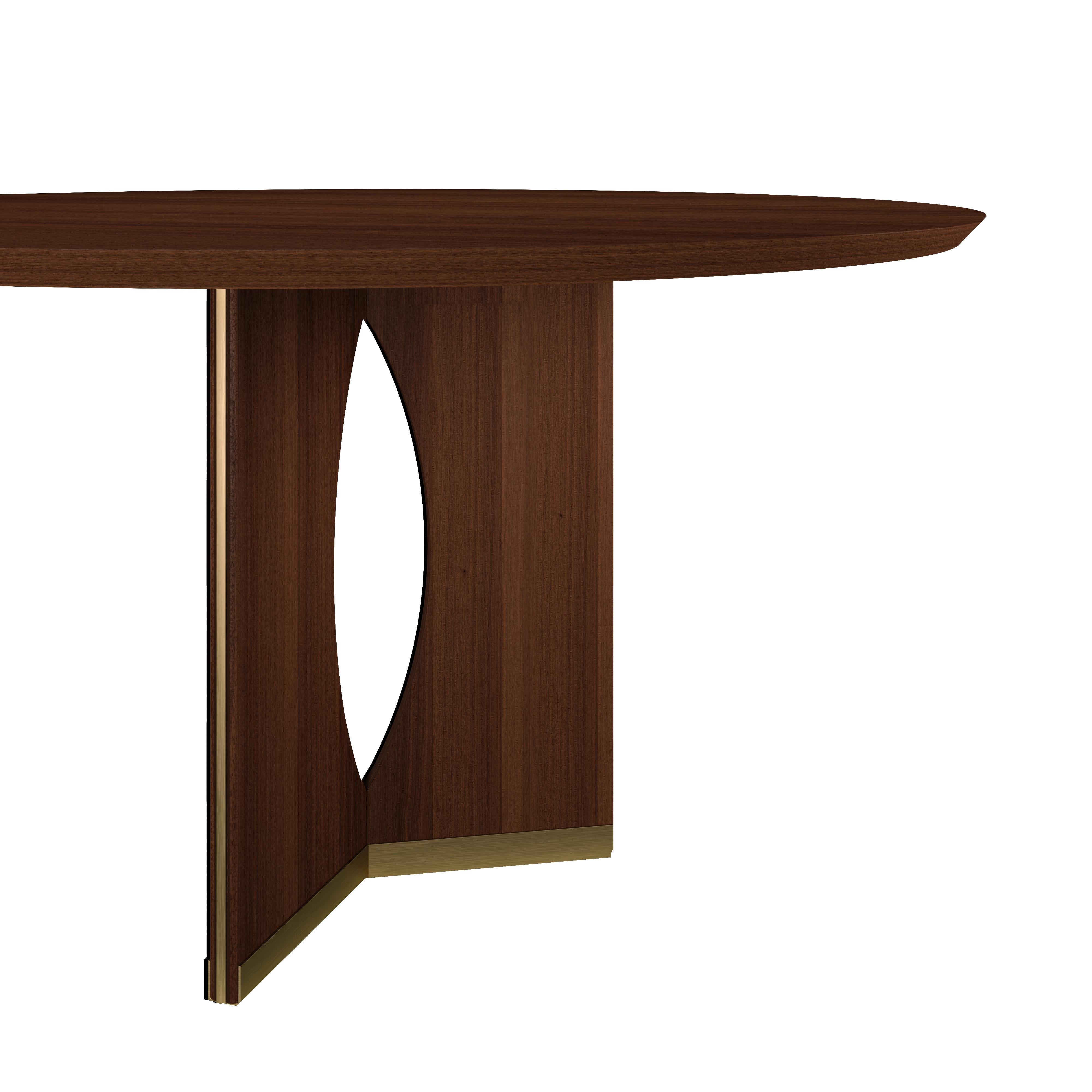 21st Century Taylor Round Dining Table Walnut Wood In New Condition For Sale In RIO TINTO, PT