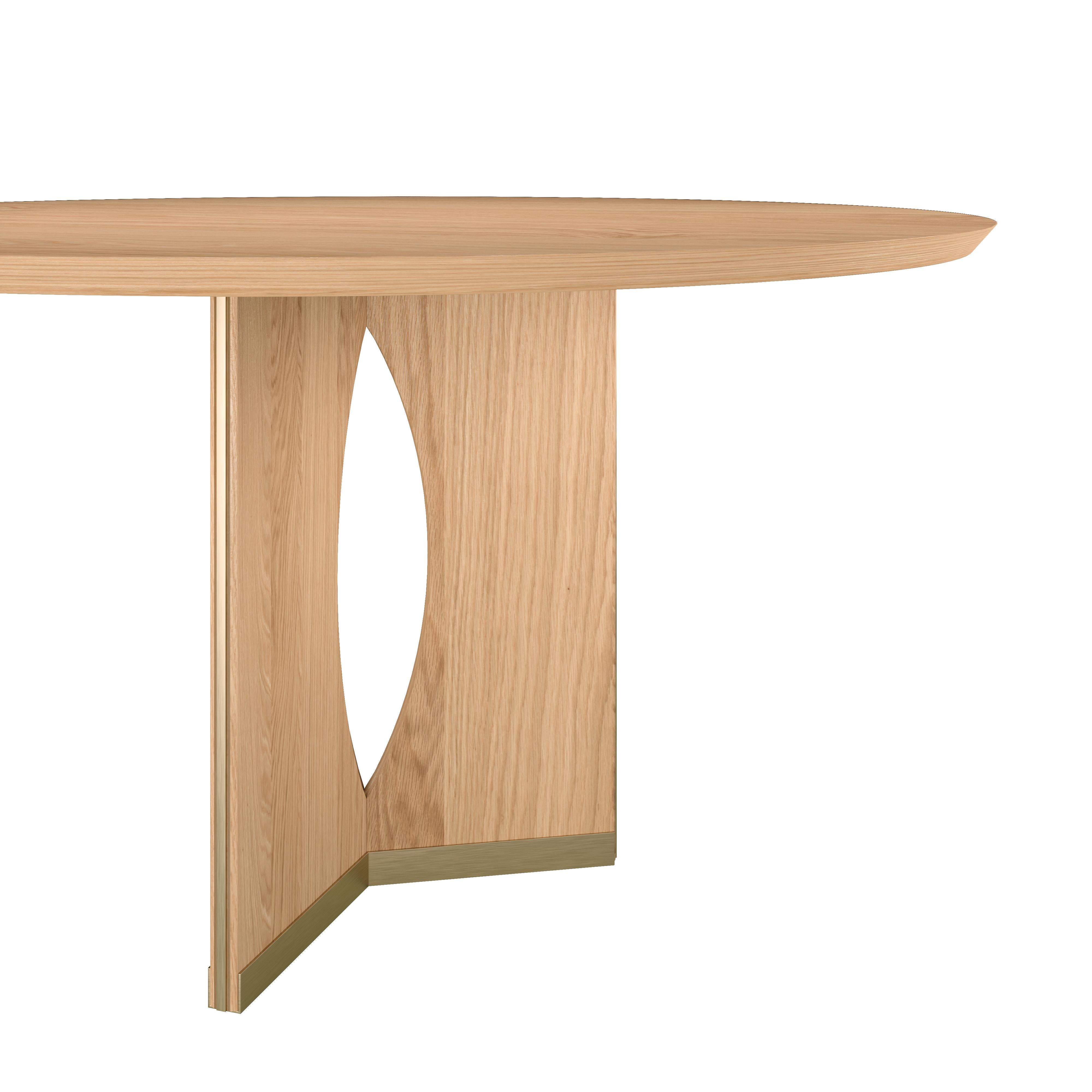 Contemporary 21st Century Taylor Round Dining Table Walnut Wood For Sale