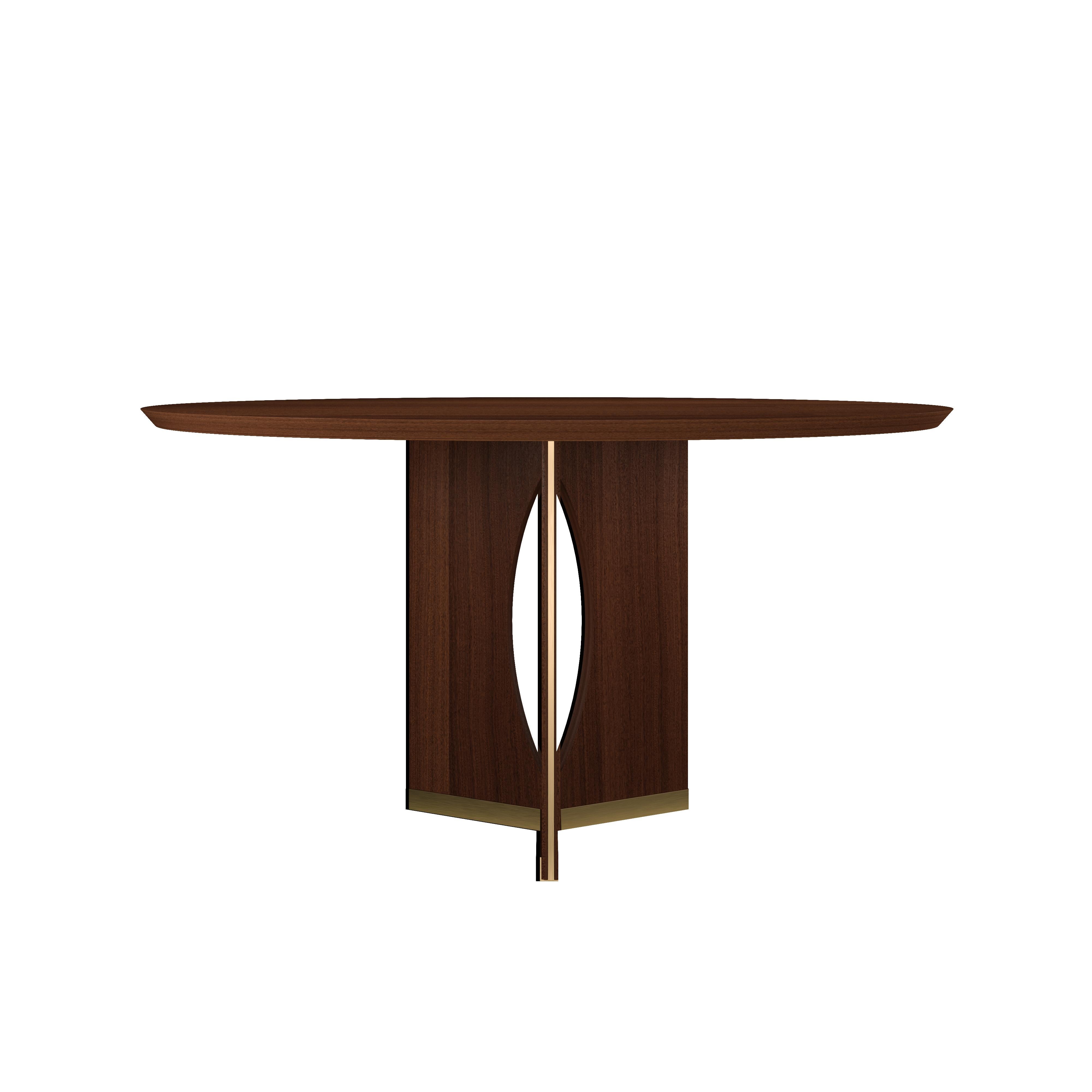 21st Century Taylor Round Dining Table Walnut Wood