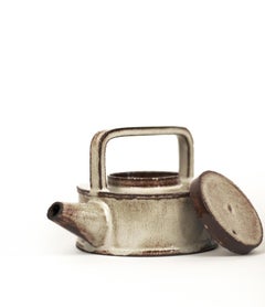 21st Century Teapot N°4 in Black Ceramic, Hand-Crafted in France
