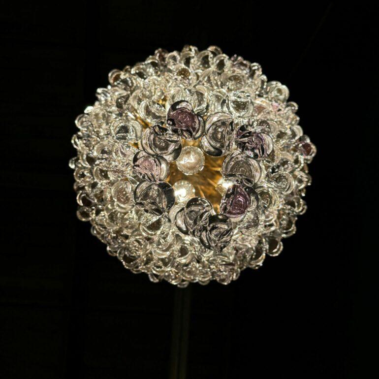 Mid-20th Century Italian Murano Glass Teardrop Chandelier, by Designer Paolo Venini