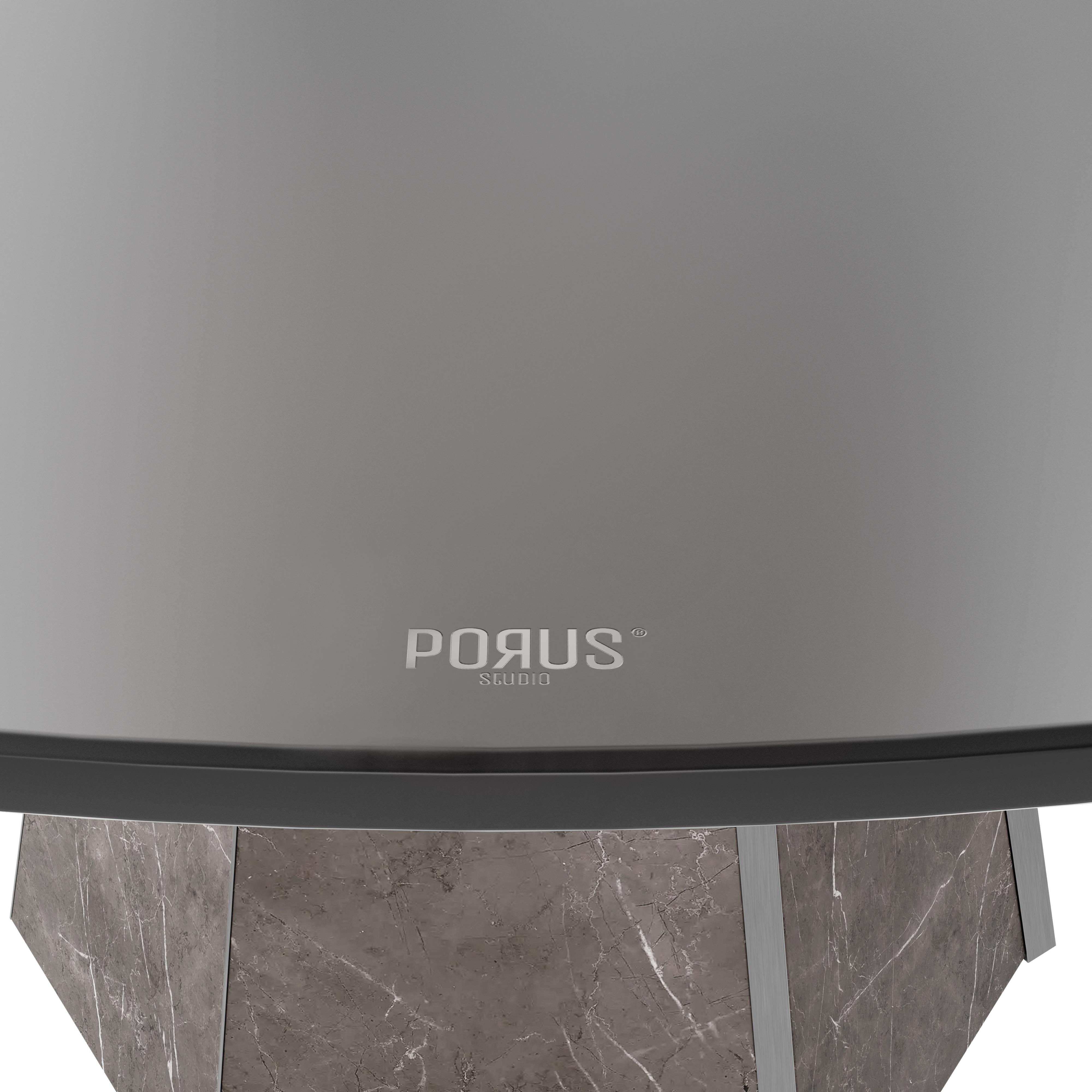 Métal Table de salle à manger texane du 21e siècle en marbre et métal fabriqué à Porugal par Porus Studio en vente