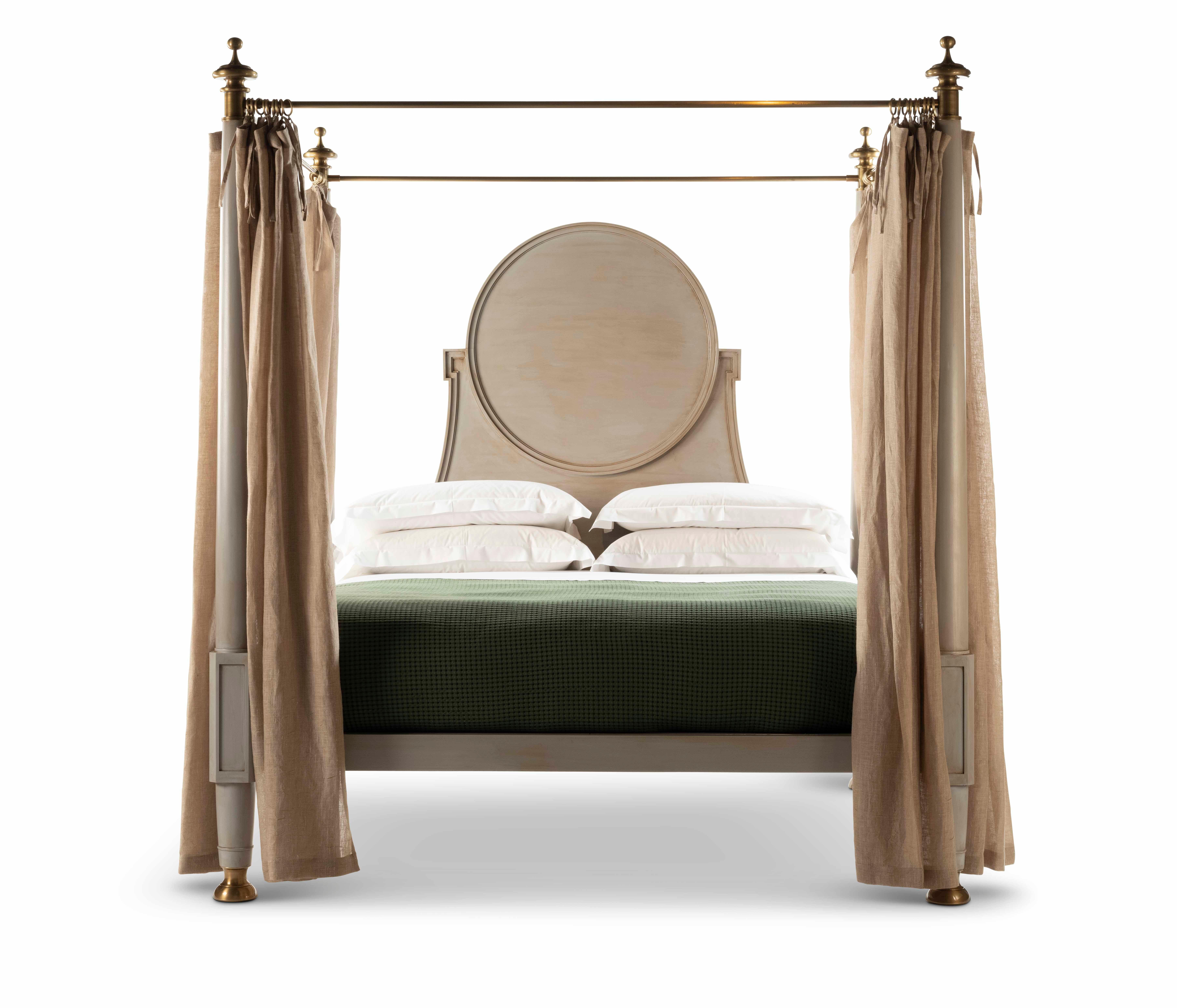 Baroque 21st Century The King's Bed Solid Oak and Tented Steel Superstructure For Sale
