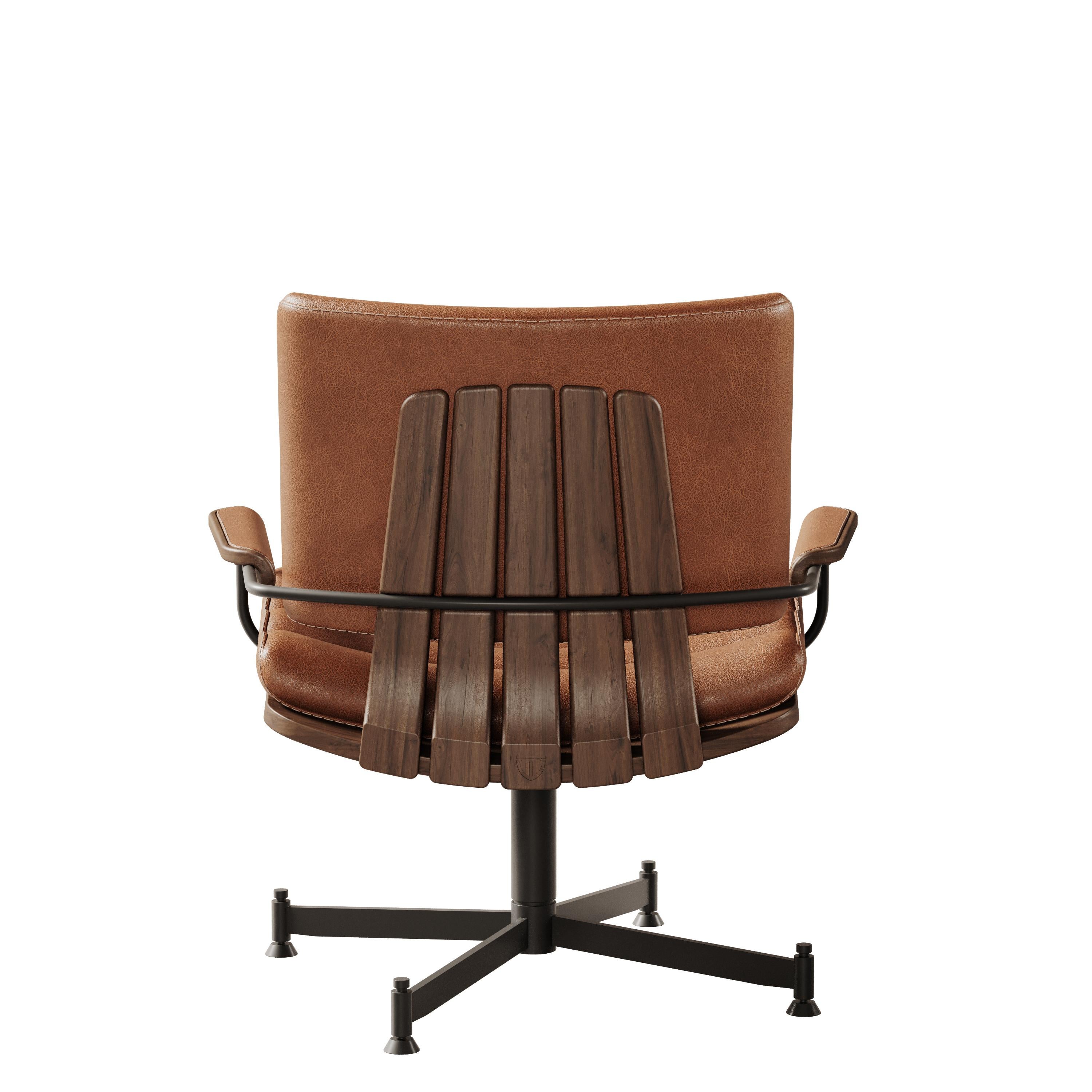 21st Century, Thomas Office Chair Leather Wood For Sale 1