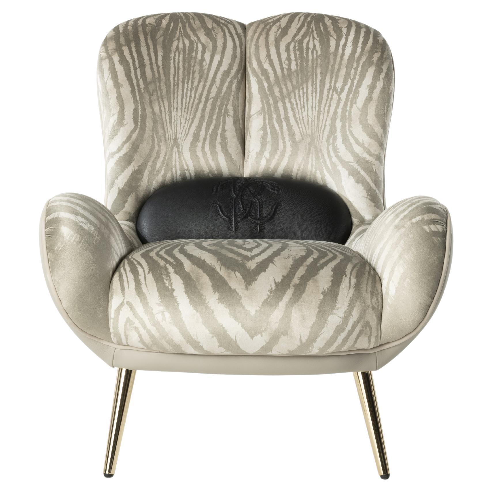 21st Century Tifnit Armchair in Leather by Roberto Cavalli Home Interiors For Sale