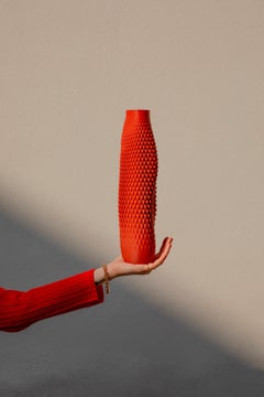 Vaso India in plastica bio e buccia di pomodoro del XXI secolo, fatto a mano, Italia