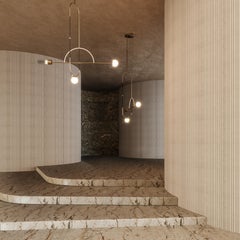 Lampe à suspension Tortona du 21e siècle en laiton et verre