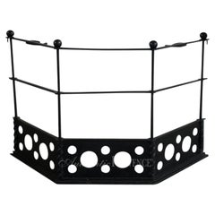 21st Century Traditional English Iron Nursery Fireplace Screen with Hooks and Hi