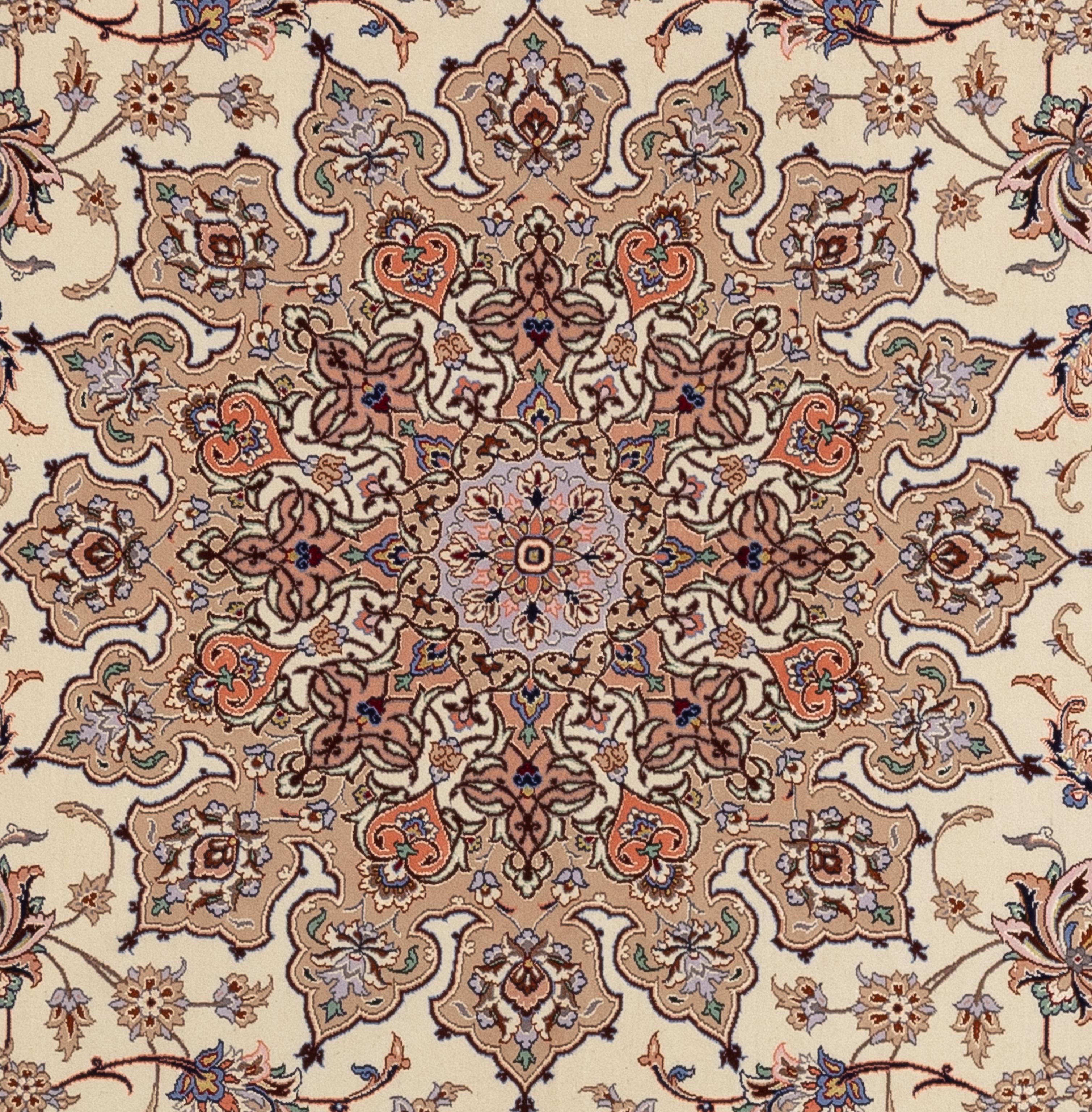Bring class and elegance into any space with this remarkable Traditional style rug, it features a stunning mandala motif in the center and floral print throughout. This rug was made by Persians finest with a blend of fine wool and silk.

Size - 8'