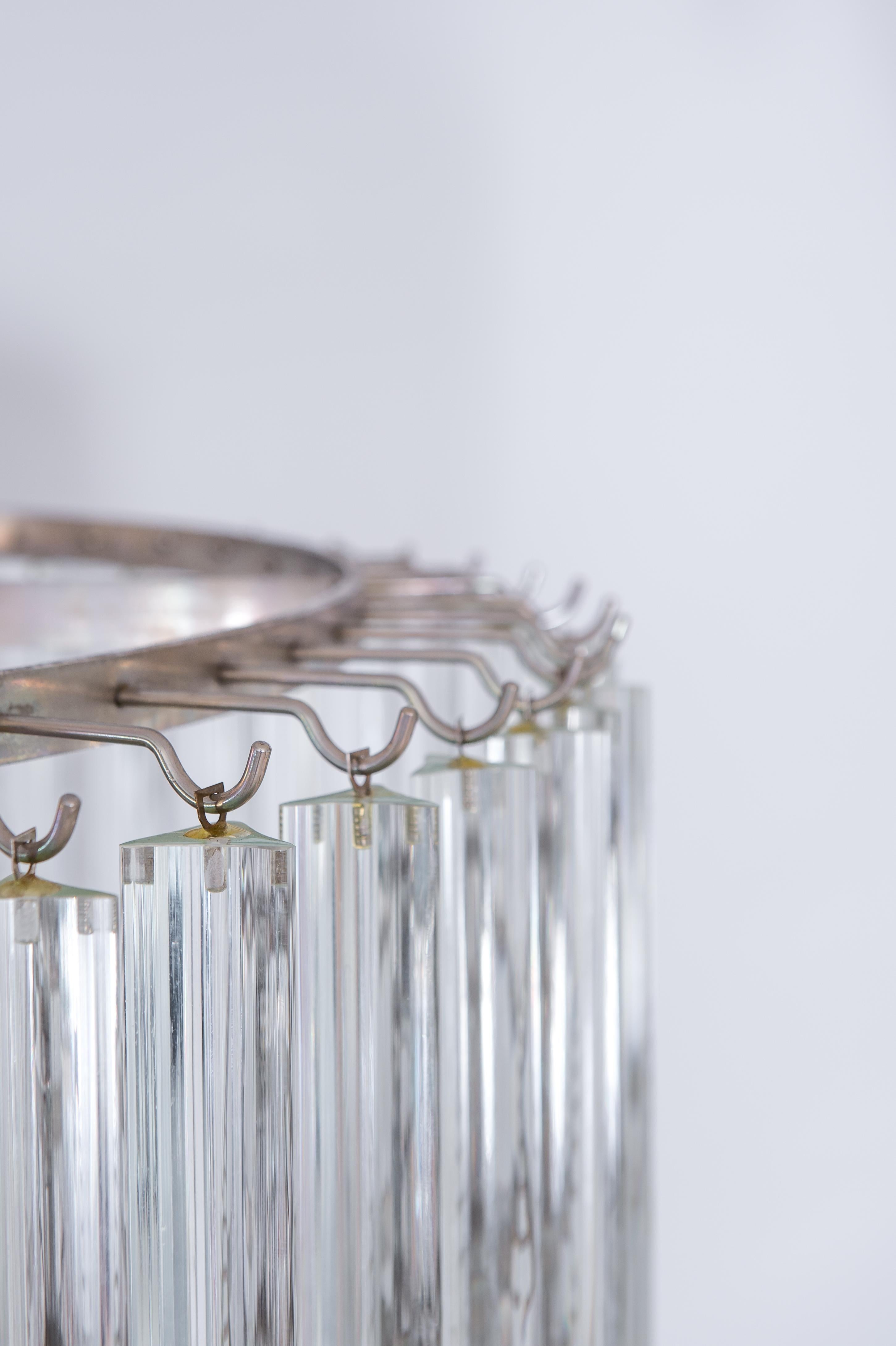 Lustre à cônes en verre de Murano transparent du 21e siècle, fabriqué à Venise en vente 6