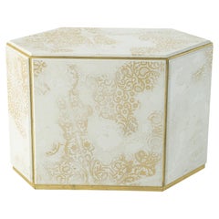 21st Century Très Jolie Low Table with Gold Leaf Laser Engraved Lace 