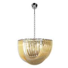 Lustres de taille moyenne Triedri du 21e sicle en jaune ambr et cristal de Venini