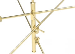21st Century Triennale pendant lamp, brass&light blue, Angelo Lelii, 2019, Italy
