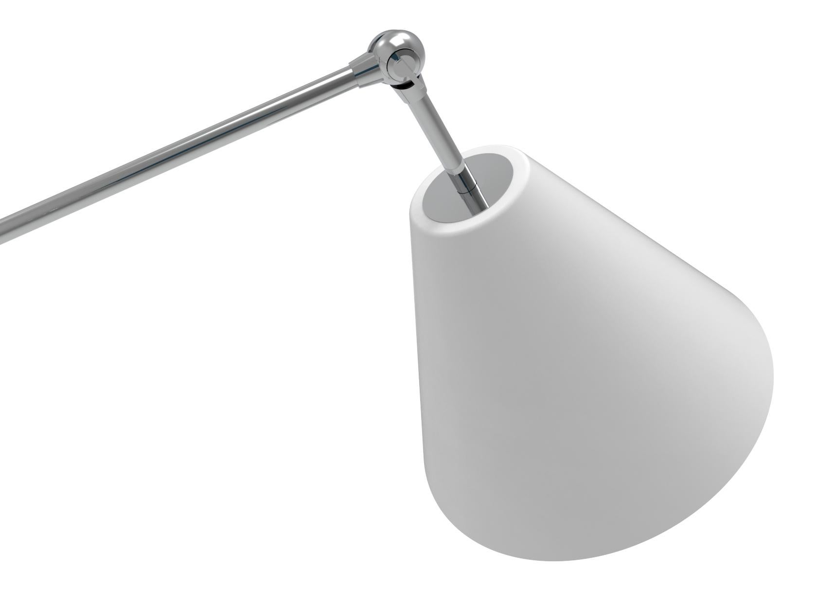 Italian 21st Century Triennale pendant lamp, chrome & white, Angelo Lelii, 2019, Italy For Sale