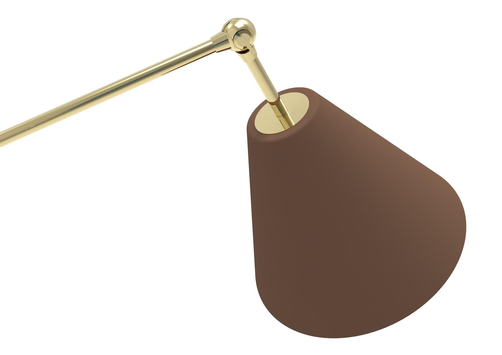 Italian 21st Century Triennale pendant lamp, brass & brown, Angelo Lelii, 2019, Italy For Sale