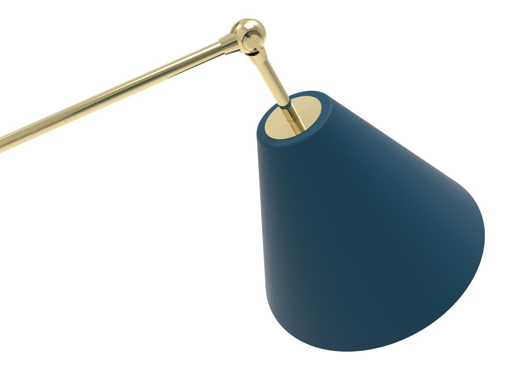 italien Lampe à suspension Triennale du 21e siècle, laiton et bleu rouge-jaune, A.Lelii, 2019, Italie en vente