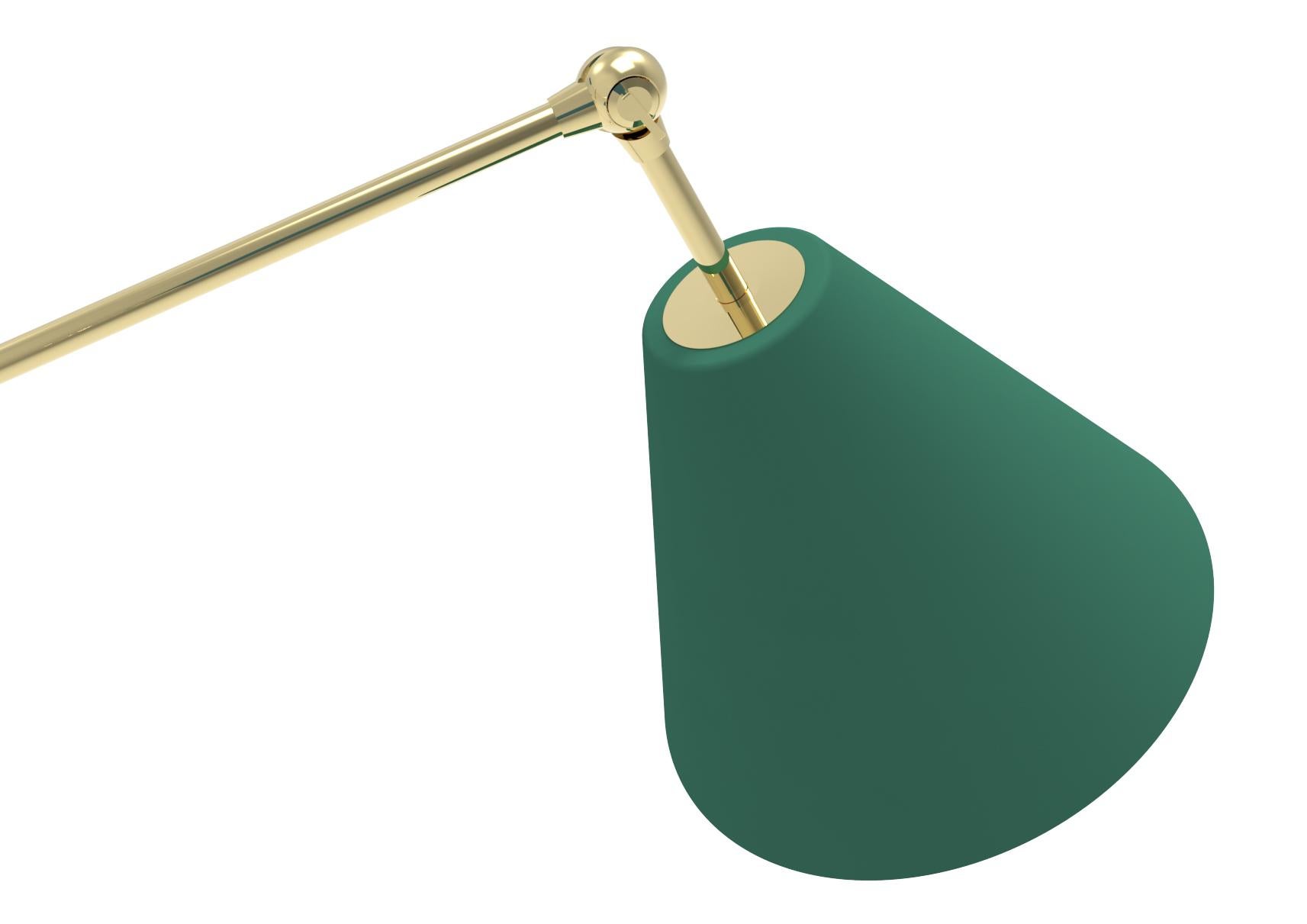 Italian 21st Century Triennale pendant lamp, brass & green, Angelo Lelii, 2019, Italy For Sale