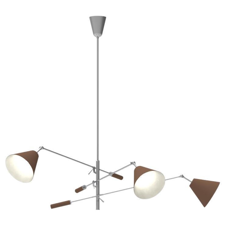 Lampe à suspension Triennale du 21e siècle, chrome et marron, Angelo Lelii, 2019, Italie en vente